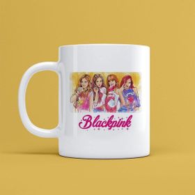 Morinna MR13 Black Pink Tasarımlı Beyaz Kupa
