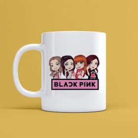 Morinna MR15 Black Pink Tasarımlı Beyaz Kupa