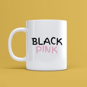Morinna MR17 Black Pink Tasarımlı Beyaz Kupa