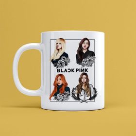 Morinna MR21 Black Pink Tasarımlı Beyaz Kupa