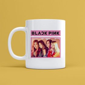 Morinna MR24 Black Pink Tasarımlı Beyaz Kupa
