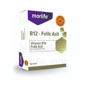 Morlife Vitamin B12 Folik Asit 30 Çiğneme Tableti