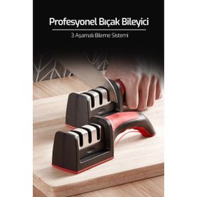 Morlimon 3 Açılı Elmas Seramik Tungsten Çelik Profesyonel Bıçak Bileyici