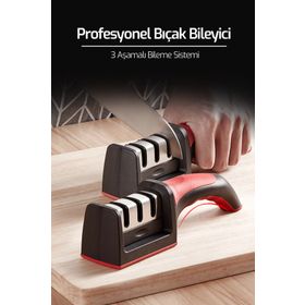 Morlimon 3 Açılı Elmas Seramik Tungsten Çelik Profesyonel Bıçak Bileyici