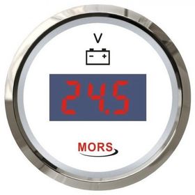 Mors 12-24V Dijital Akü Göstergesi Beyaz Voltmetre