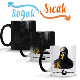 Mortal Kombat Scorpion and Sub Zero Sihirli Porselen Kupa