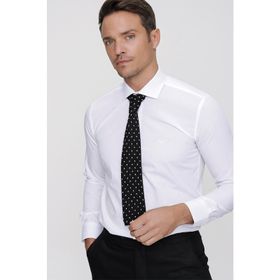 Morven Beyaz Basic Slim Fit Erkek Gömlek