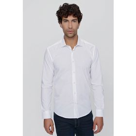 Morven Beyaz Basic Slim Fit Erkek Gömlek