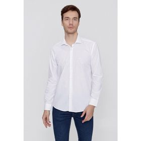 Morven Beyaz Basic Slim Fit Erkek Gömlek