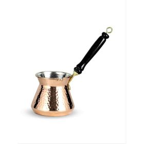 Morya Ahşap Sap Kalın Dövme Topak 225 ml 4 Fincanlık Bakır Cezve