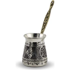 Morya Kalın İşlemeli 250 ml Bakır Cezve