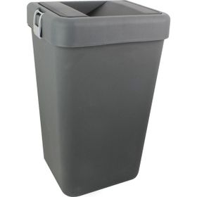 Motek 40 lt Hassas Kapaklı Ofis Çift Gözlü Siyah Çöp Kutusu