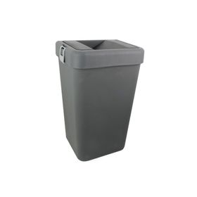 Motek 40 lt Hassas Kapaklı Ofis Çift Gözlü Siyah Çöp Kutusu
