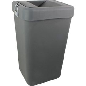 Motek 40 lt Hassas Kapaklı Ofis Çift Gözlü Siyah Çöp Kutusu