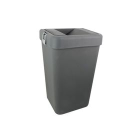 Motek 40 lt Hassas Kapaklı Ofis Çift Gözlü Siyah Çöp Kutusu