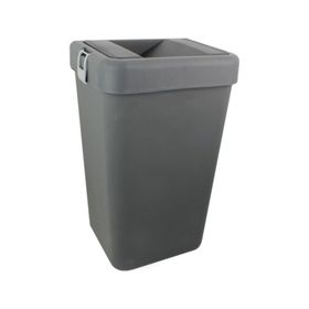 Motek 40 lt Hassas Kapaklı Ofis Çift Gözlü Siyah Çöp Kutusu