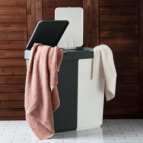 Motek Duo Laundry Antrasit-Beyaz 80 lt Çamaşır Sepeti