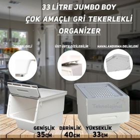 Motek Tekli 33 lt Gri Beyaz Organizer
