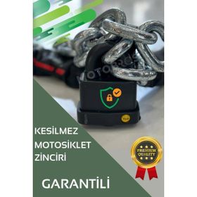 Motobros G-80 Harguard 2 Metre Galvanizli Motosiklet Bisiklet Kesilmez 13 mm Zincir ve Kilit