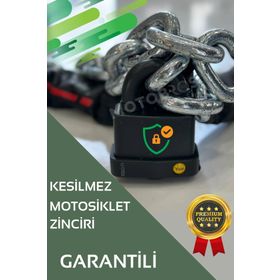 Motobros G-80 Harguard 2 Metre Galvanizli Motosiklet Bisiklet Kesilmez 13 mm Zincir ve Kilit