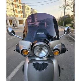 Motocam Aprilia Scarabeo 200 Ön Cam 45 cm 2002-2007 Model Siyah Renkli 4 mm Motosiklet Rüzgarlık