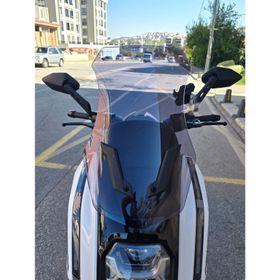 Motocam Dofern JDF 250 T Ön Cam 2024-2026 Model 60 cm Füme Renkli 4 mm Uzun Motosiklet Rüzgarlık