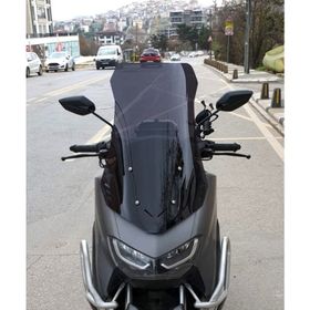 Motocam Falcon Cmax 155 Ön Cam 2023-2026 Model 75 cm Siyah Renkli 4 mm Uzun Motosiklet Rüzgarlık