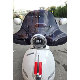 Motocam Küba Brilliant Ön Cam 2021-2026 Model 45 cm Siyah Renkli Elcikli Aparatsız Motosiklet Rüzgarlık