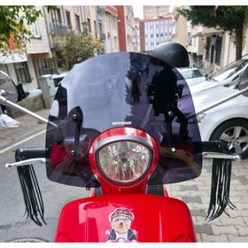 Motocam Peugeot Django Ön Cam 2017-2026 Model 37 cm Siyah Renkli 4 mm Aparatsız Motosiklet Rüzgarlık