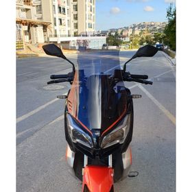 Motocam QJ ATR 125 Ön Cam 2023-2026 Model 75 cm Füme Renkli 4 mm Uzun Motosiklet Rüzgarlık