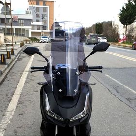 Motocam Salcano Wind 150 Ön Cam 2023-2026 Model 75 cm Füme Renkli 4 mm Motosiklet Rüzgarlık
