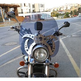 Motocam Suzuki VL 800 Ön Cam 2004-2016 Model 61 cm Füme Renkli 4 mm Aparatsız Motosiklet Rüzgarlık