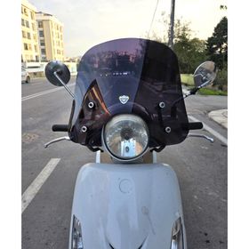 Motocam SYM Fiddle III 125 Ön Cam 2016-2022 Model 44 cm Siyah Renkli Aparatsız Motosiklet Rüzgarlık