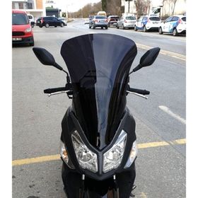 Motocam SYM JET 14 125 Ön Cam 2017-2026 Model 74 cm Siyah Renkli 4 mm Uzun Motosiklet Rüzgarlık