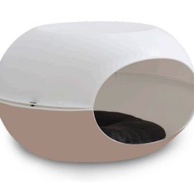 Mp Bergamo 57x38x31 cm Beyaz Kahverengi Luna Plastik Kedi Evi