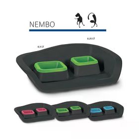 MP Nembo İkili 0.3+0.25 lt Kedi ve Köpek Sıçratmayan Mama ve Su Kabı