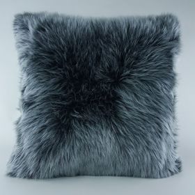 Mrs.Gugar 43x43 cm Gri Peluş Kırlent Kılıfı