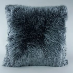 Mrs.Gugar 43x43 cm Gri Peluş Kırlent Kılıfı