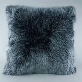 Mrs.Gugar 43x43 cm Gri Peluş Kırlent Kılıfı
