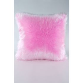 Mrs.Gugar 43x43 cm Pembe Peluş Kırlent Kılıfı
