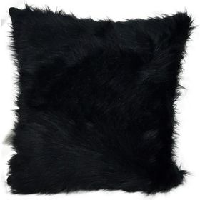 Mrs.Gugar 43x43 cm Siyah Peluş Kırlent Kılıfı