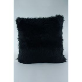Mrs.Gugar 43x43 cm Siyah Peluş Kırlent Kılıfı