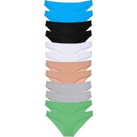 MrtNlu 12 adet Eko Set Likralı Çok Renkli 5 XL Kadın Slip Külot
