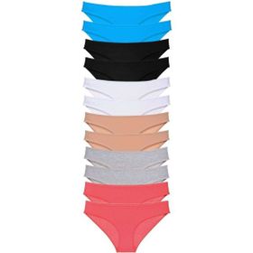 MrtNlu 12 adet Eko Set Likralı Çok Renkli 6 XL Kadın Slip Külot
