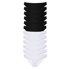 MrtNlu 12 adet Eko Set Likralı Siyah Beyaz L Kadın Slip Külot