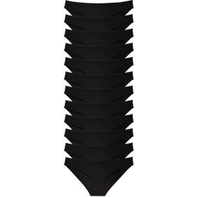 MrtNlu 12 Adet Siyah M Süper Eko Set Likralı Kadın Slip Külot