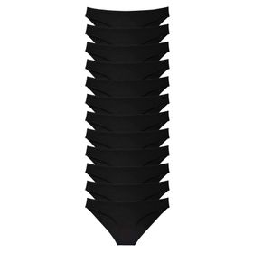 MrtNlu 12 Adet Siyah M Süper Eko Set Likralı Kadın Slip Külot