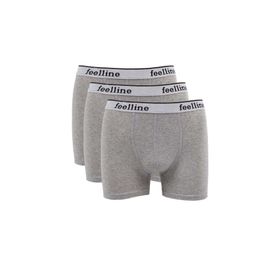 MrtNlu 3 Adet L Feelline Gri Pamuklu Doğal Likralı Erkek Boxer