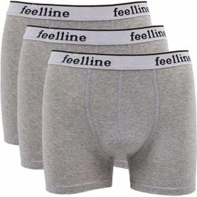 MrtNlu 3 Adet L Feelline Gri Pamuklu Doğal Likralı Erkek Boxer