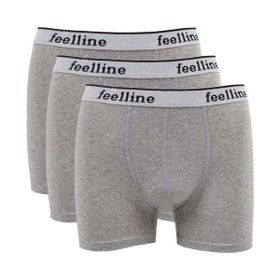 MrtNlu 3 Adet L Feelline Gri Pamuklu Doğal Likralı Erkek Boxer